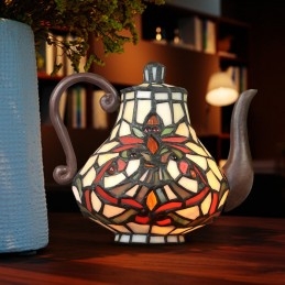 Lampe de table en vitrail...