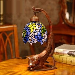 Lampe de table en vitrail...