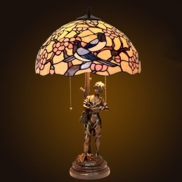 Lampe de table en vitrail...