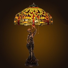 Lampe de table en vitrail...