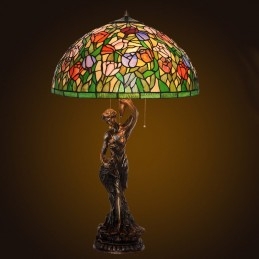 Lampe de table en vitrail...