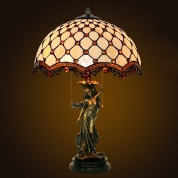 Lampe de table en vitrail...