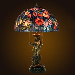 Lampe de table en vitrail...