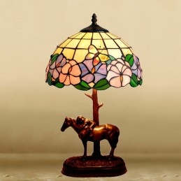 Lampe de table en vitrail...