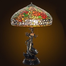 Lampe de table en vitrail...