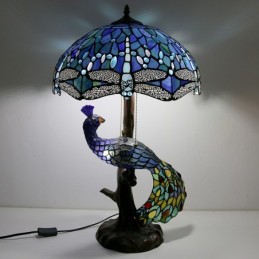 Lampe de bureau en vitrail...