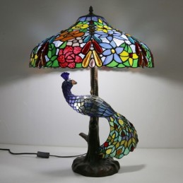 Lampe de bureau en vitrail...