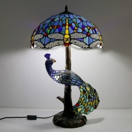 Lampe de bureau en vitrail...