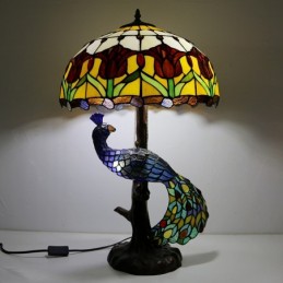 Lampe de bureau en vitrail...